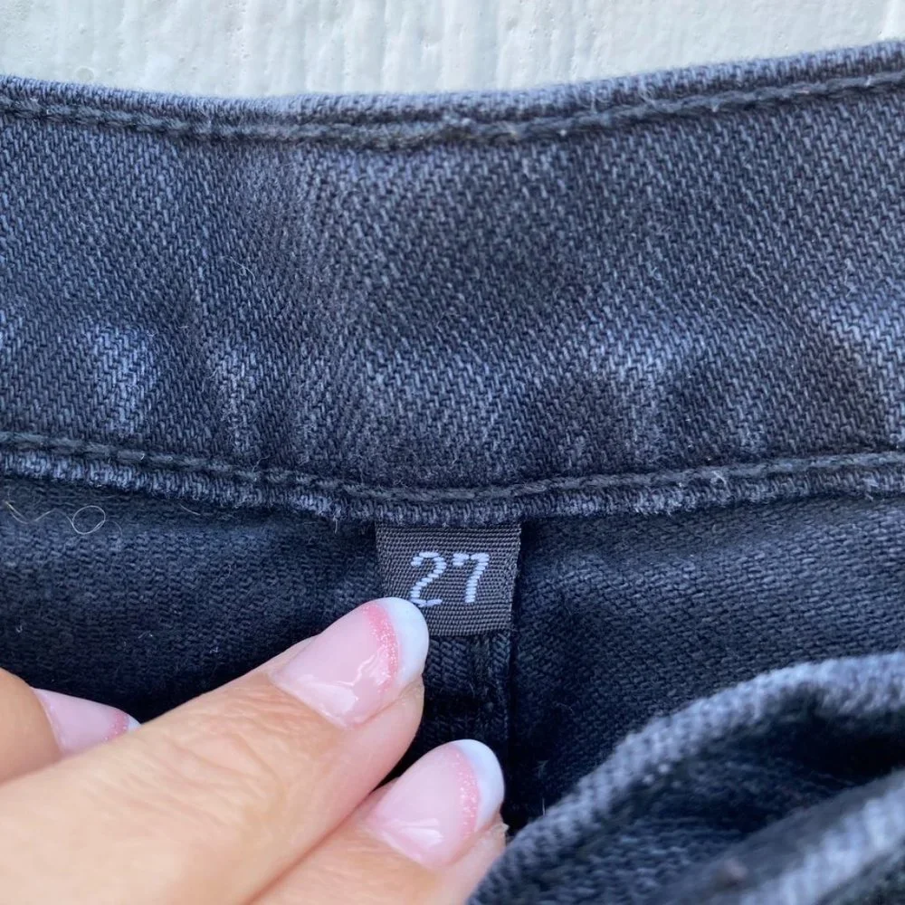 Carmar Destroyed Black Denim Jeans Ripped Distressed Size 27 - Picture 5 of 10